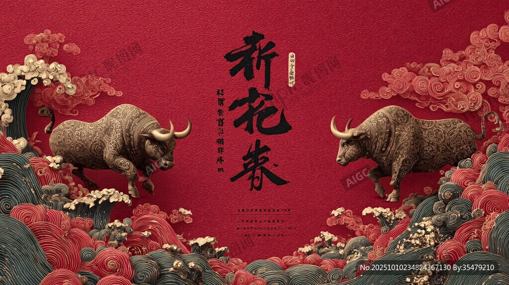 牛年新春賀圖