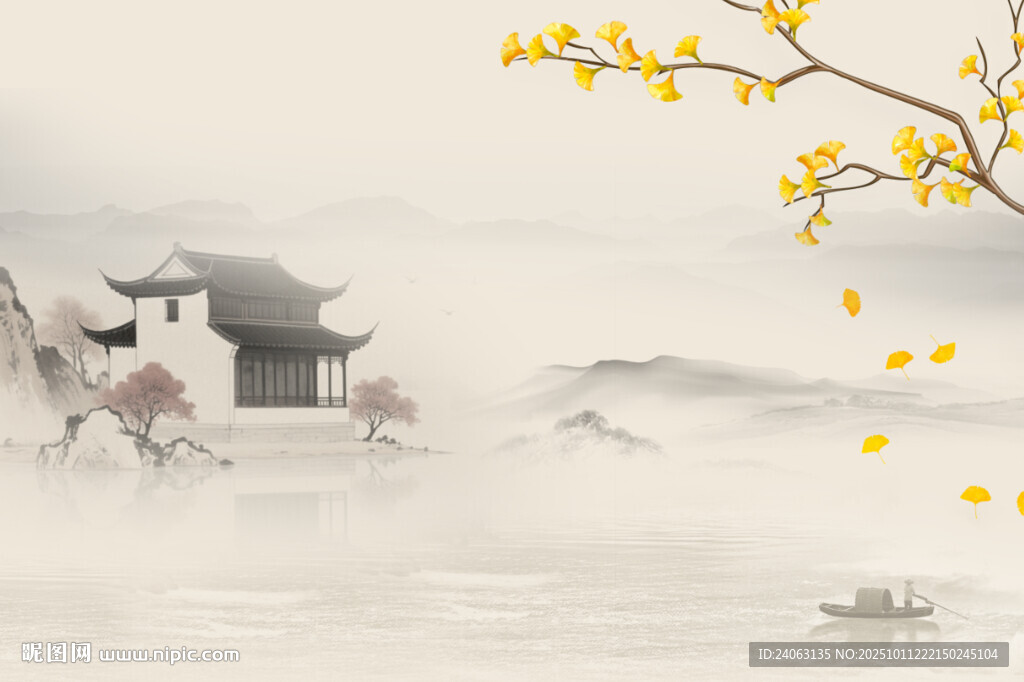 新中式屏風(fēng)山水畫(huà)