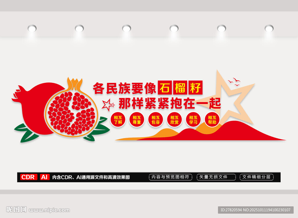 石榴籽精神文化墻