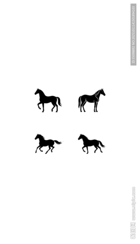 四匹奔跑的馬