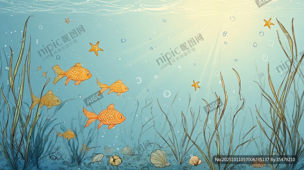 海底金魚暢游夢幻場景