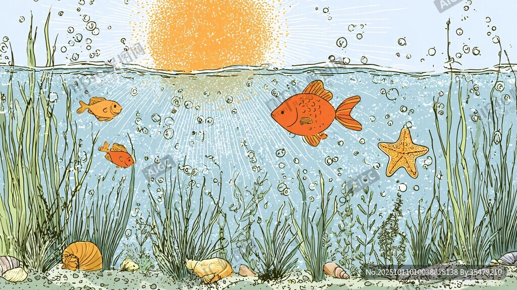 海底世界的陽光與魚兒