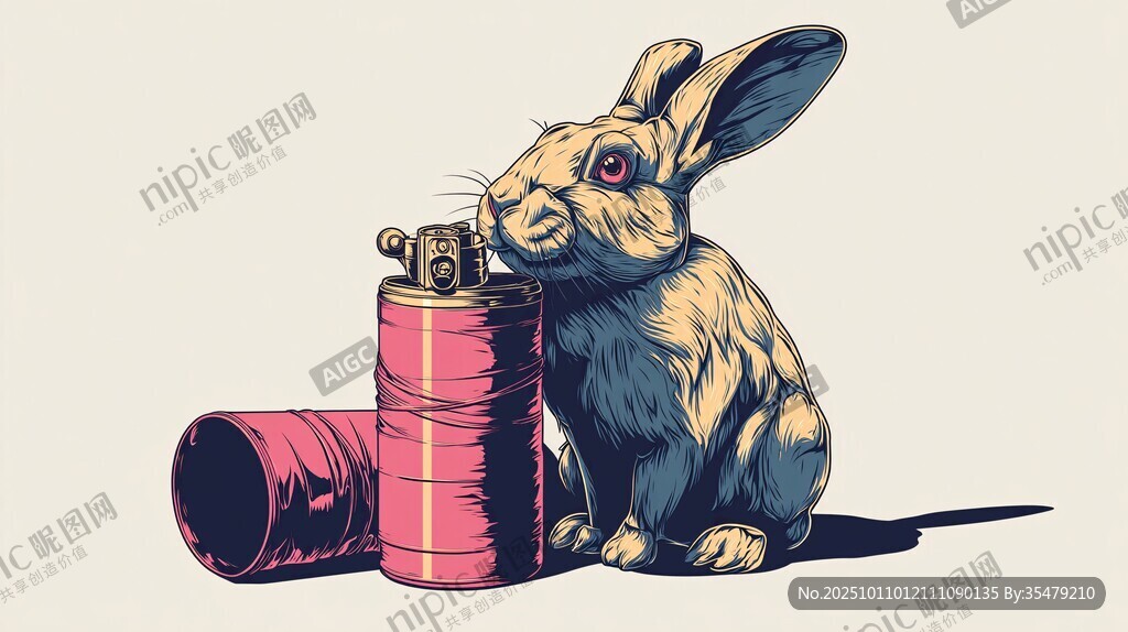 兔子與油桶的奇幻畫面