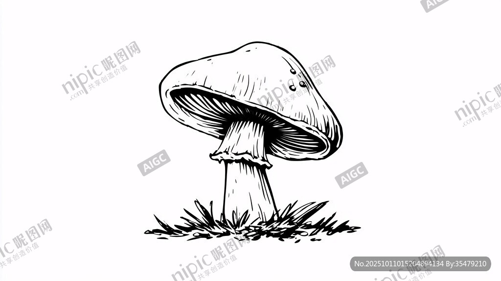 手繪蘑菇插畫