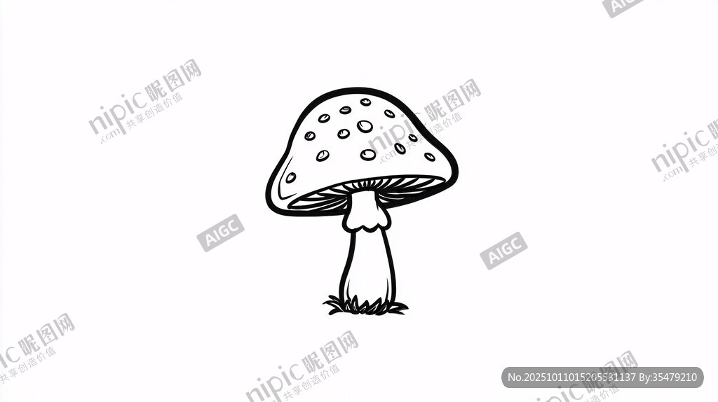 手繪卡通蘑菇簡(jiǎn)筆畫