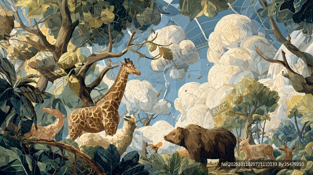 叢林中的野生動物聚會