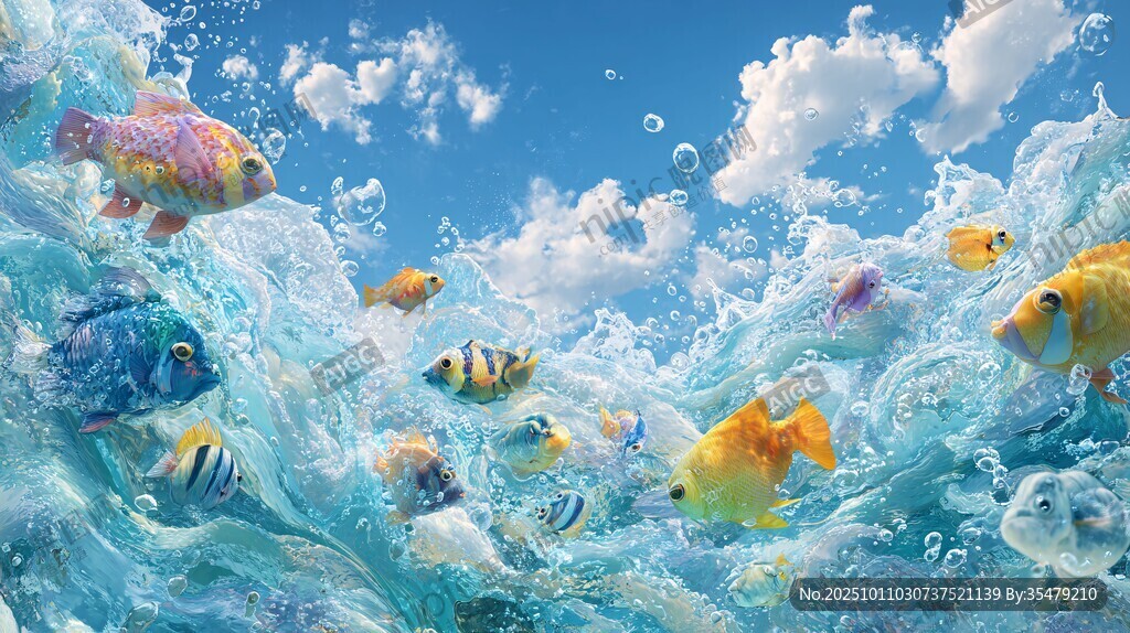 夢幻海洋中的繽紛魚兒