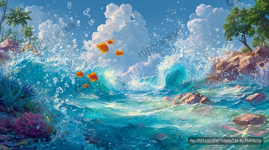 夢幻海洋中的靈動金魚