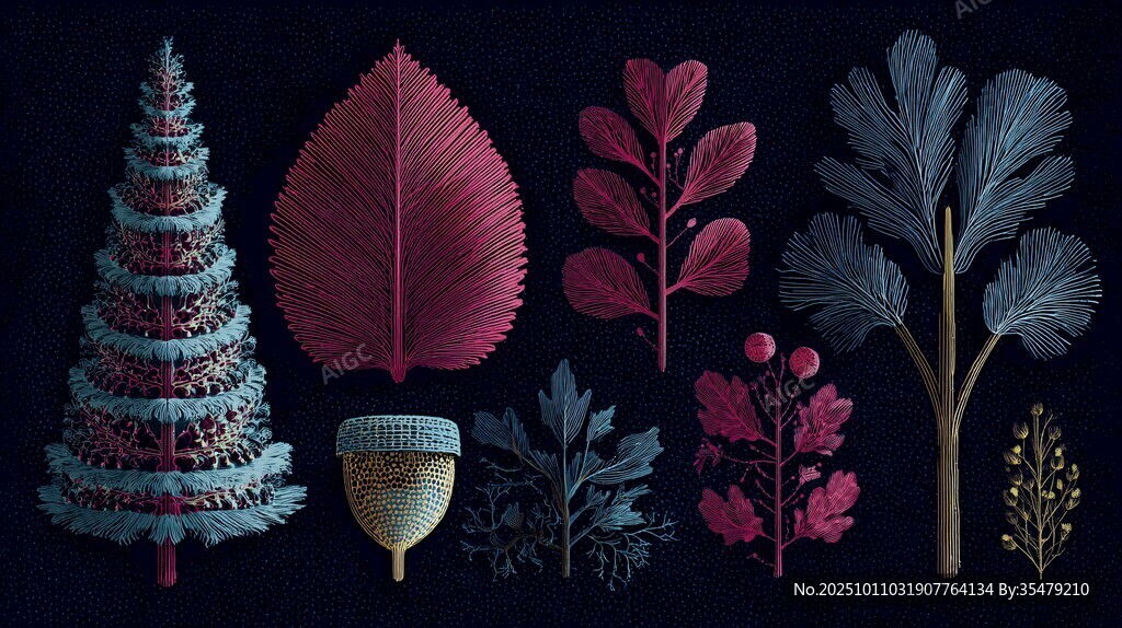 復(fù)古風(fēng)植物元素插畫(huà)集合