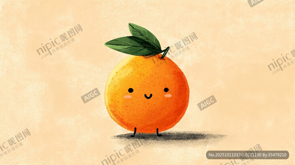 可愛(ài)擬人橙子插畫(huà)