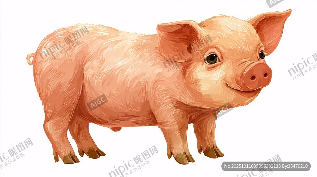 可愛小豬插畫