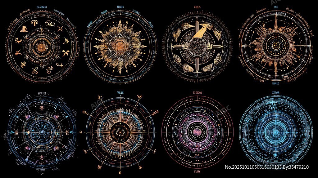 科幻風(fēng)神秘星圖羅盤集合