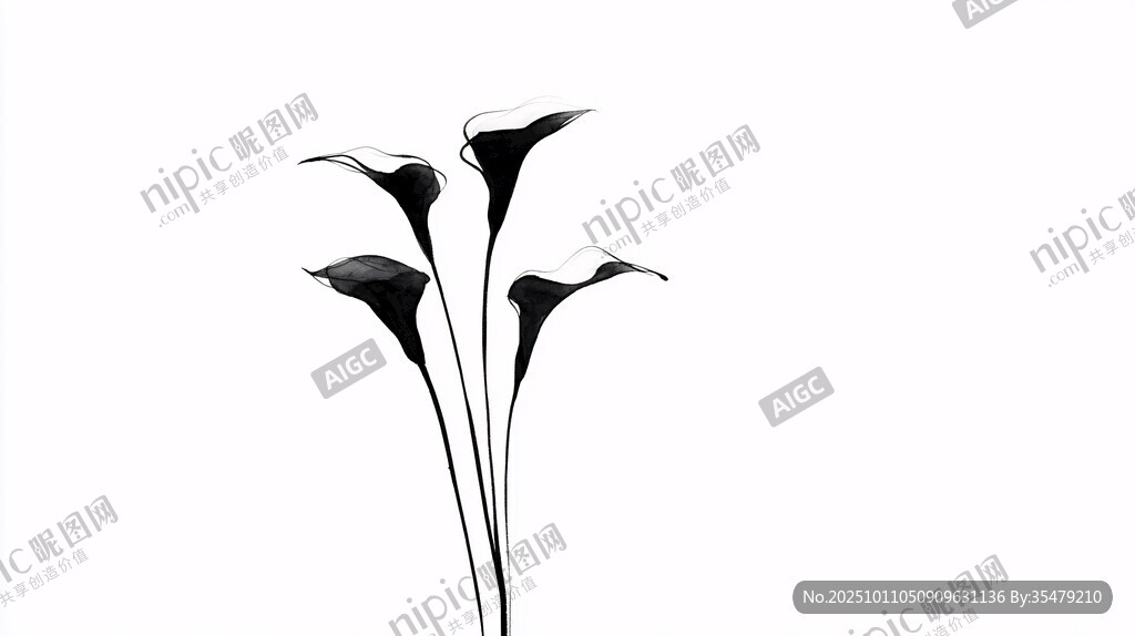 黑白馬蹄蓮花卉特寫