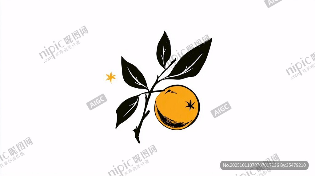 手繪柑橘圖案設(shè)計(jì)