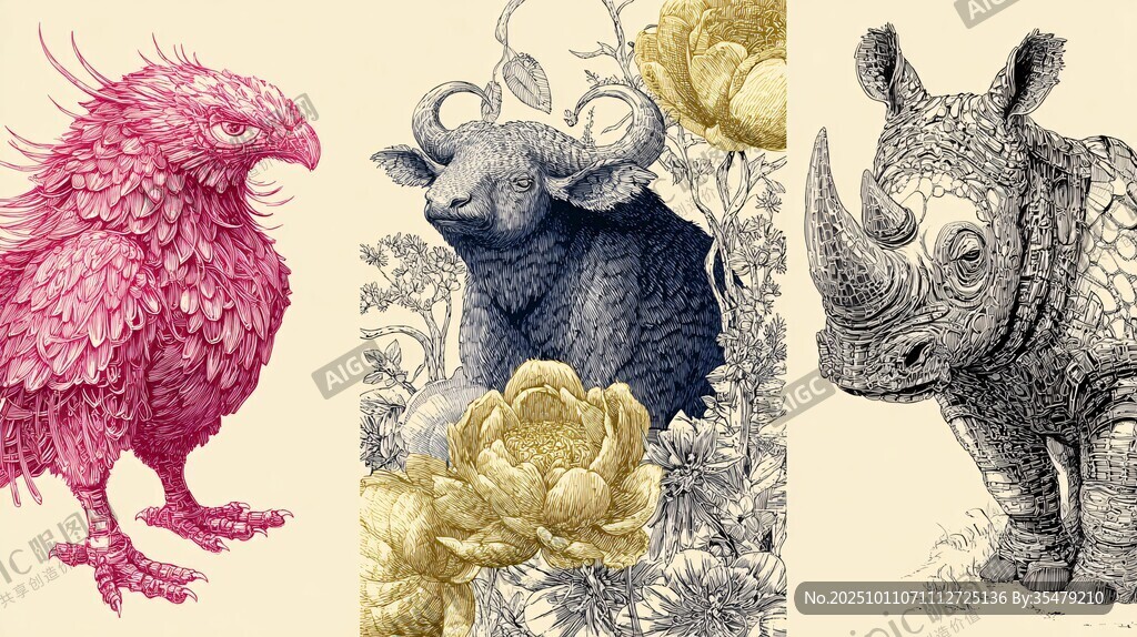 奇幻動物插畫集合