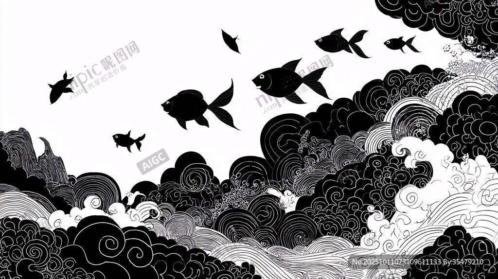 魚躍云海間