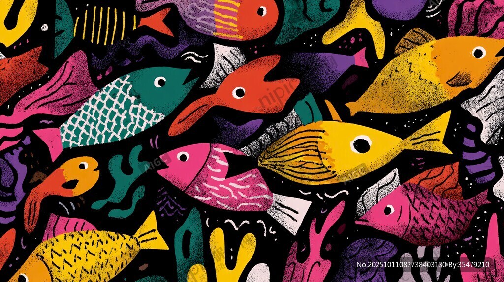 多彩魚兒暢游夢幻海底世界