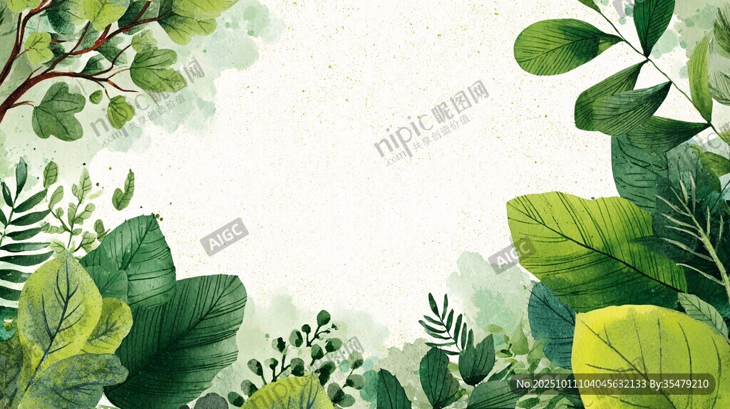 清新綠植背景圖