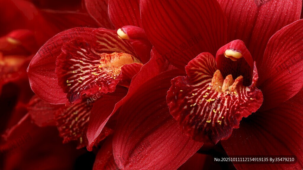 艷紅蘭花特寫