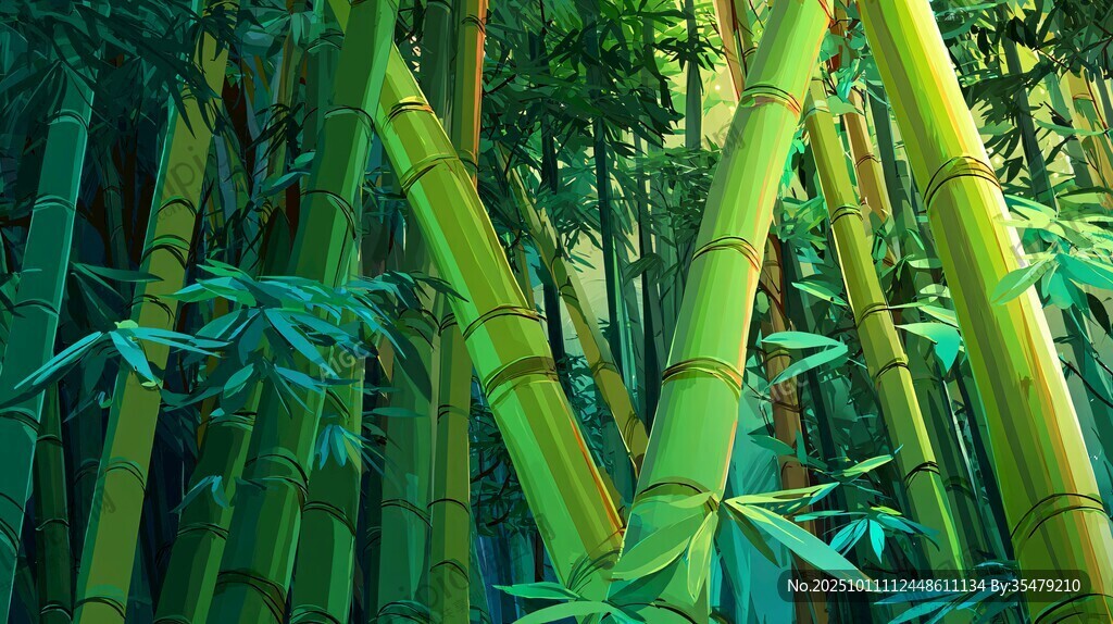 翠綠竹林夢幻自然景觀