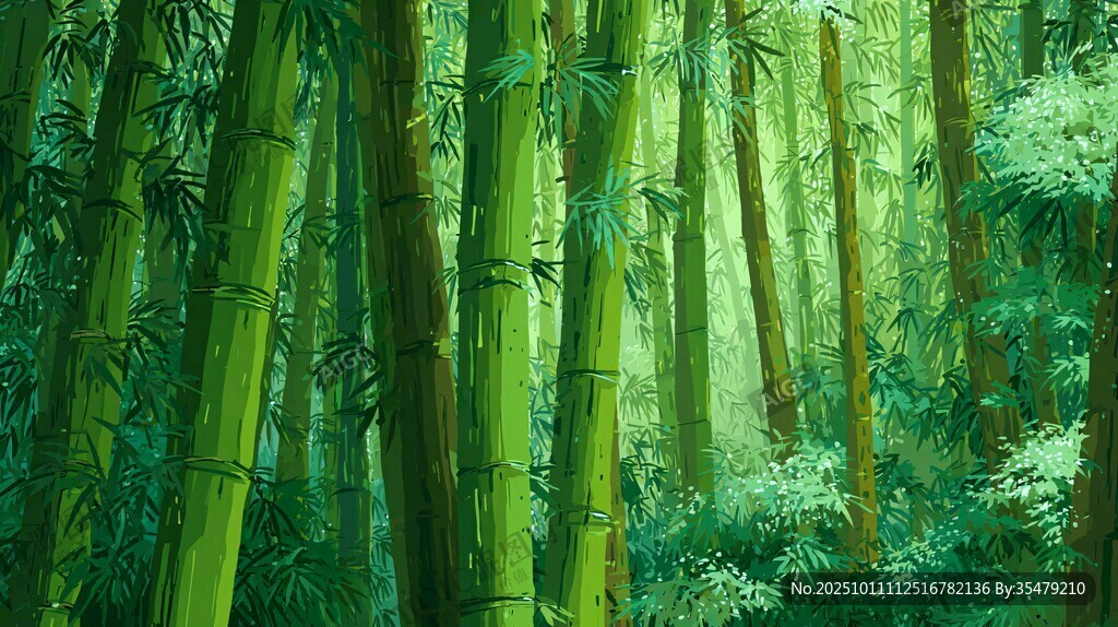 翠綠竹林 自然靜謐之景