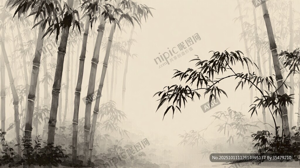 水墨竹林間 清幽意韻濃