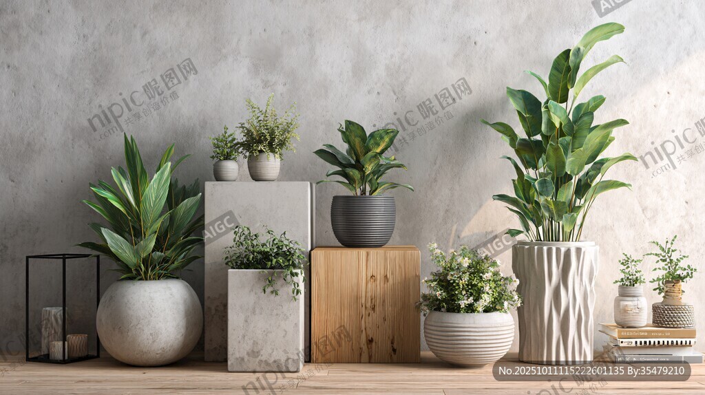 室內(nèi)綠植組合裝點(diǎn)素雅空間