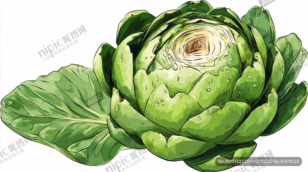 新鮮洋薊插畫