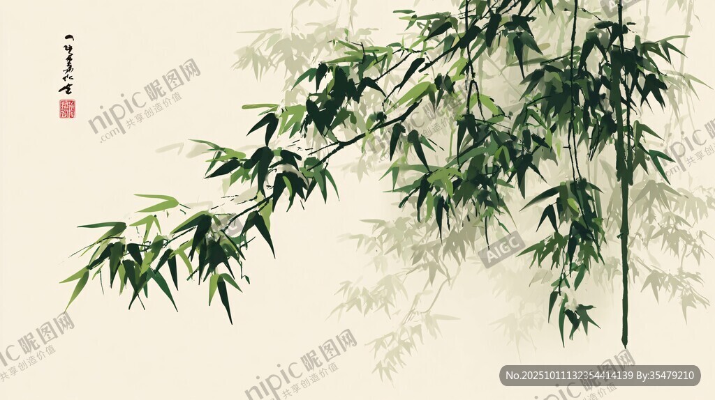 水墨翠竹圖