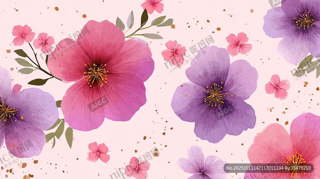 夢(mèng)幻花卉圖案背景