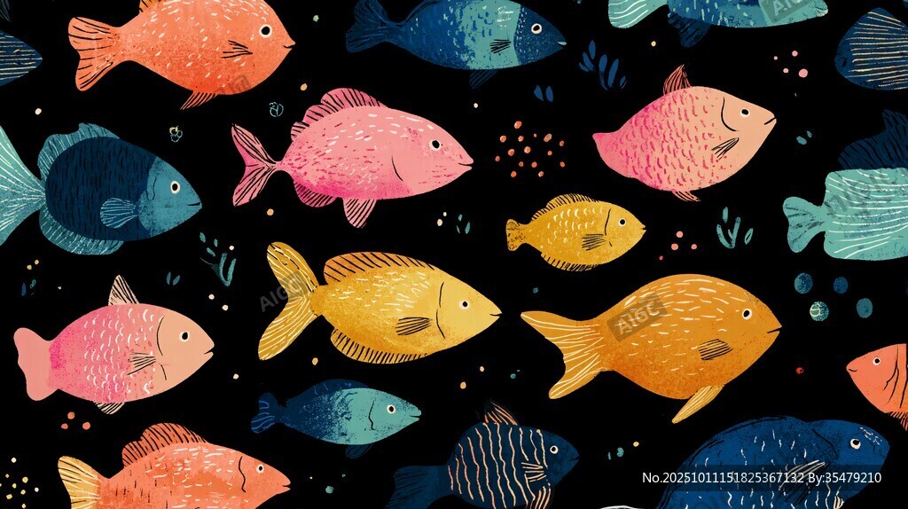 多彩魚兒暢游夢幻海底世界