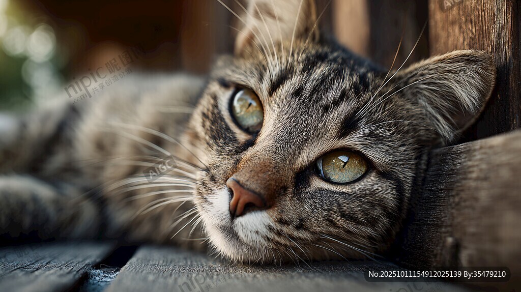 慵懶貓咪愜意躺臥瞬間