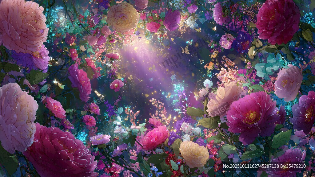 夢幻絢爛的繁花盛放之景
