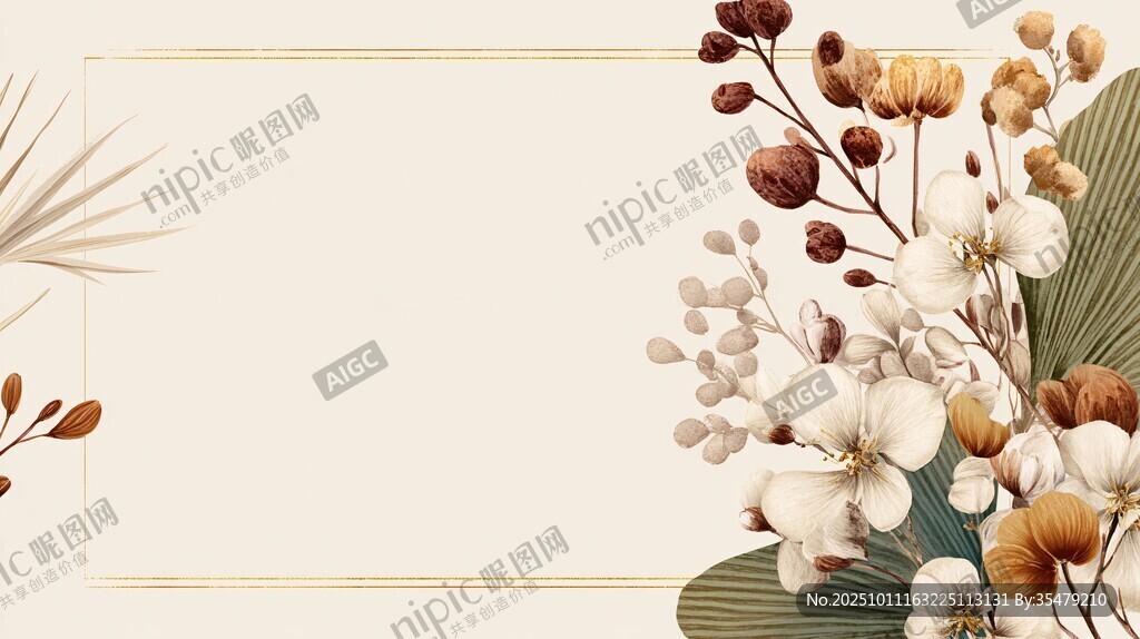 花卉邊框背景圖