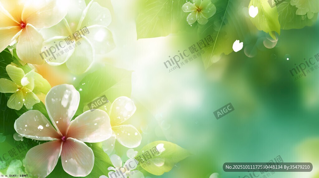 清新夢幻的花卉背景圖