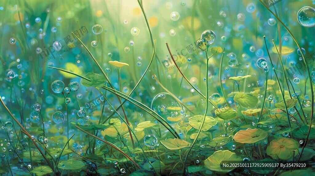夢幻水下綠植氣泡景觀