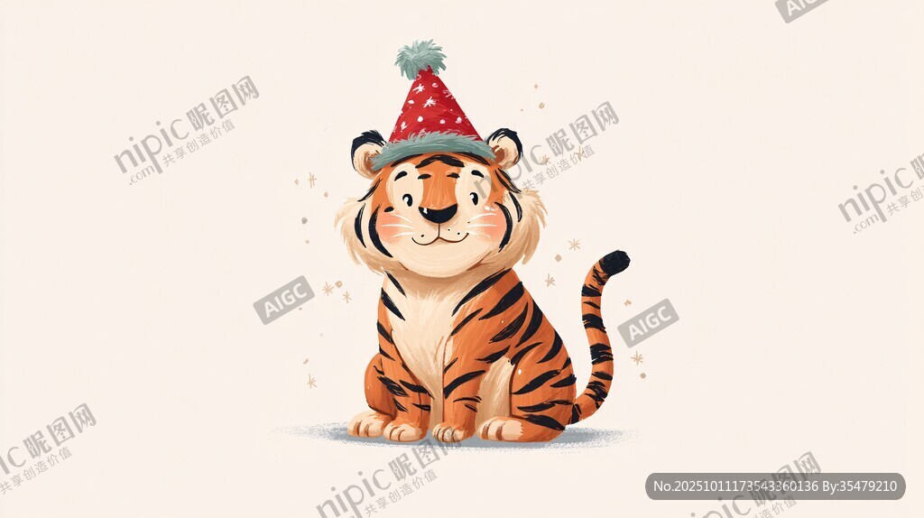戴帽小老虎 可愛卡通形象