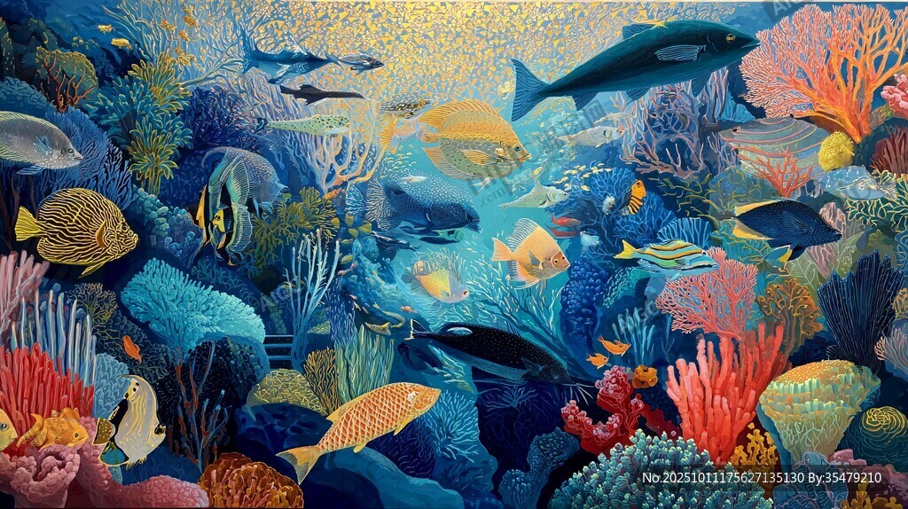 夢幻海底世界繽紛海洋圖景