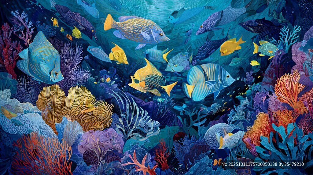 夢(mèng)幻海底世界繽紛魚群