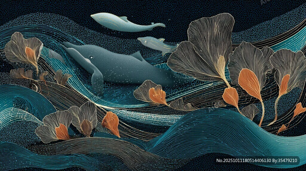 深海奇幻 鯨魚與植物共舞