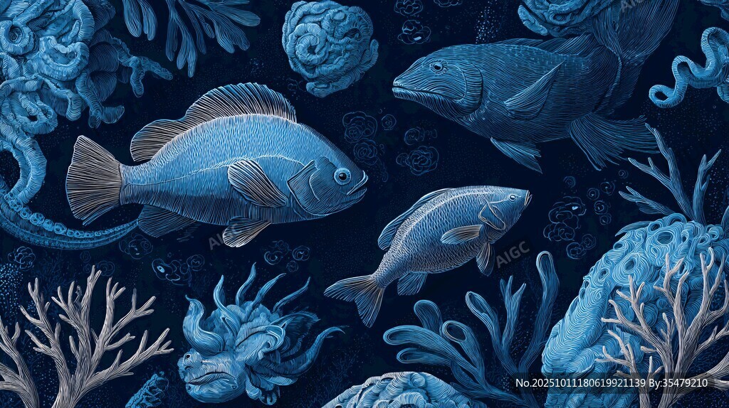 深海魚群與珊瑚奇妙景象