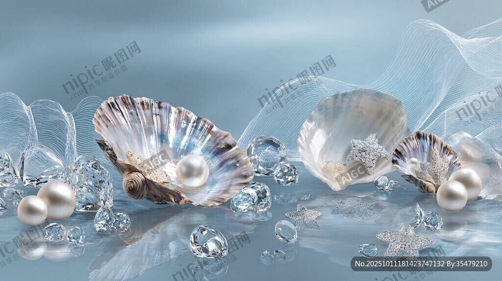 夢幻貝殼與璀璨珠寶組合