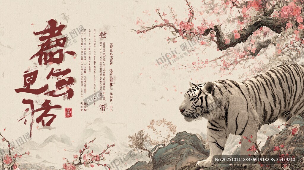 虎躍新春 瑞虎伴繁花