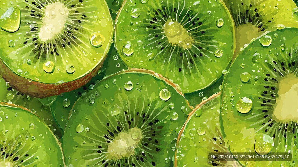 水潤獼猴桃切片清新視覺