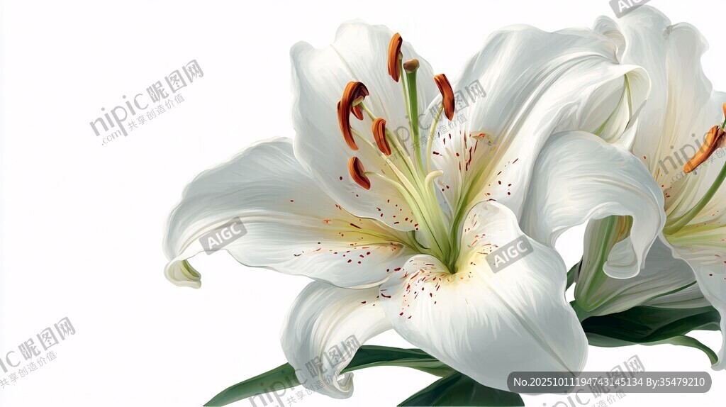 優(yōu)雅白百合綻放