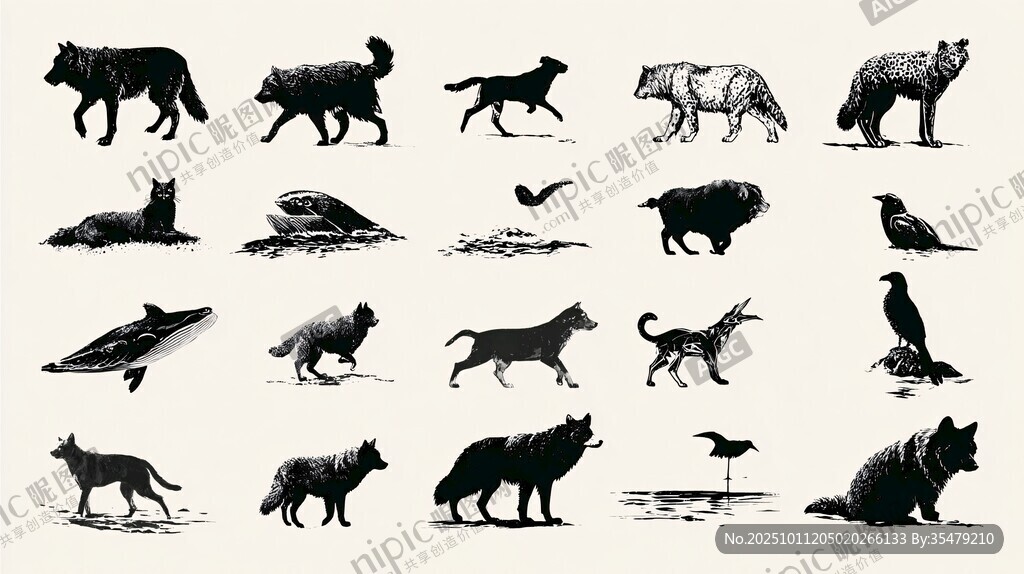動物剪影集合