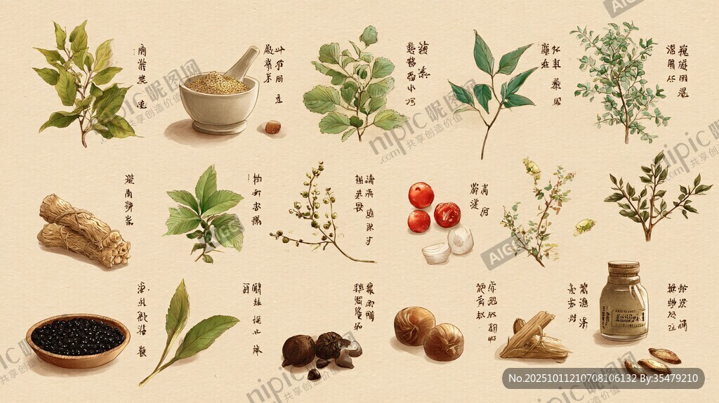 傳統(tǒng)中藥材精美圖鑒展示