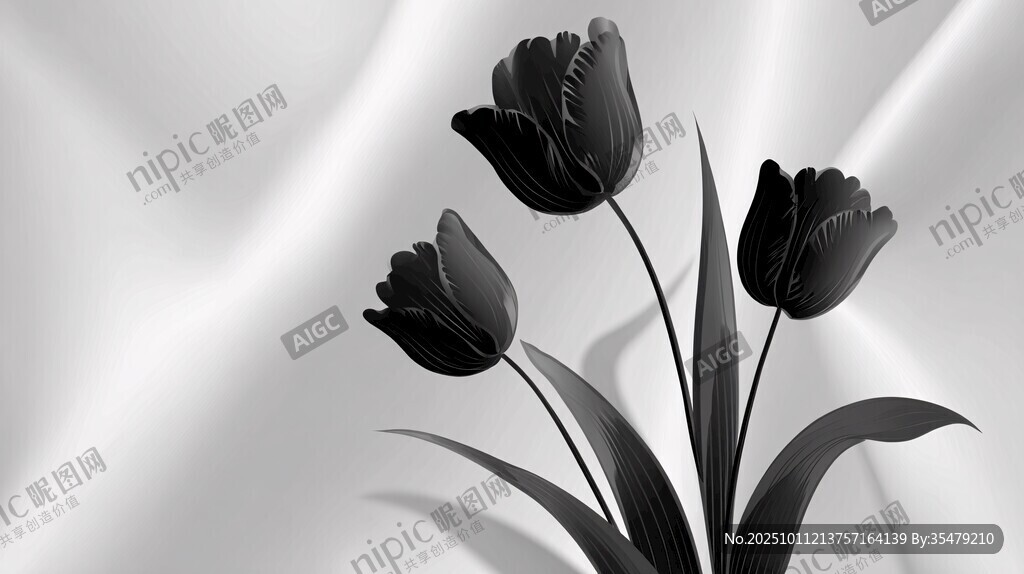 黑白郁金香的優(yōu)雅之美