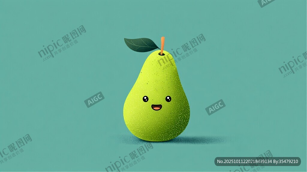 可愛萌趣的卡通梨子形象