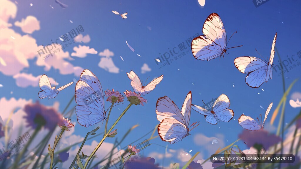 蝶舞花海 夢(mèng)幻天空之景